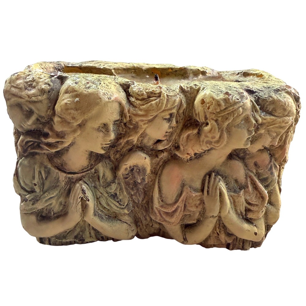 Vintage Deco Studios Praying Angels Candle Gothic Religious Renaissance Decor